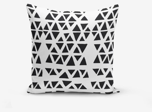 Obliečka na vankúš s prímesou bavlny Minimalist Cushion Covers Black Triangle Modern, 45 × 45 cm