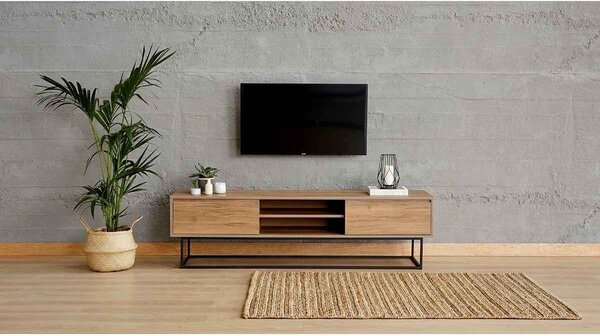 Dizajnový TV stolík Barney 180 cm vzor orech