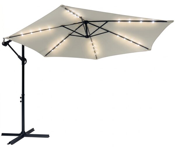 Avenberg Veľký nastaviteľný slnečník Sunny LED300, béžový
