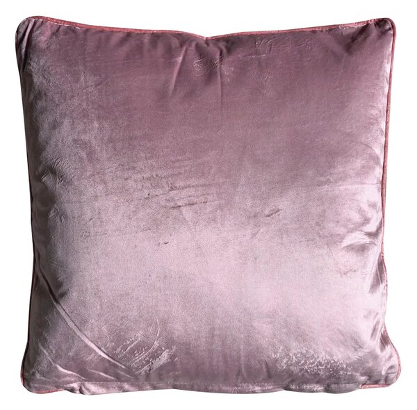 Ružový zamatový vankúš s kvetmi Luisa rozo- 45 * 45cm - Collectione