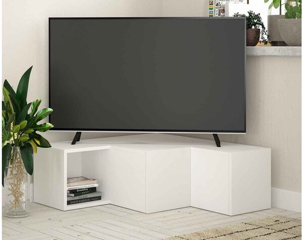 Dizajnový TV stolík Laksha 90 cm biely