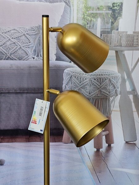 Zlatá stojaca lampa - 26 * 39 * 130 cm - Clayre & Eef