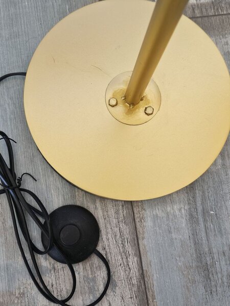 Zlatá stojaca lampa - 26 * 39 * 130 cm - Clayre & Eef