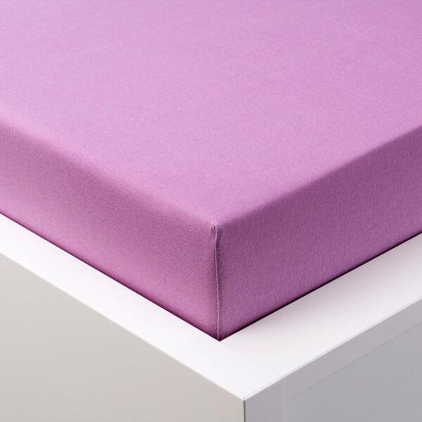 Napínacia plachta na posteľ jersey EXCLUSIVE fialová jednolôžko 2 ks
