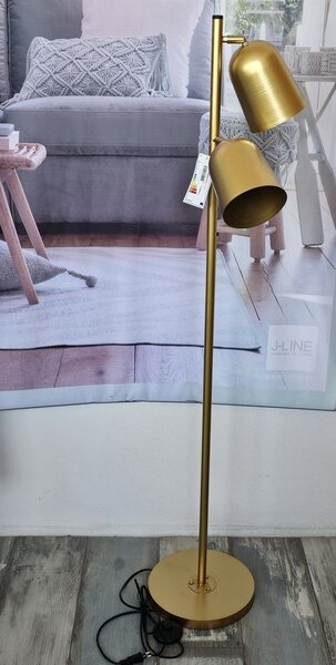 Zlatá stojaca lampa - 26 * 39 * 130 cm - Clayre & Eef