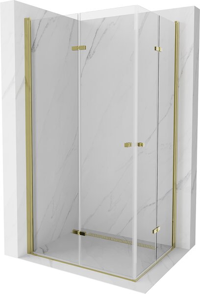 Mexen Lima Duo, sprchový kút 80 (dvere) x 70 (dvere) cm, 6mm číre sklo, zlatý profil, 856-080-070-50-00-02