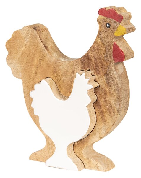 Drevená veľkonočné dekorácie Sliepka - 17 * 15 * 2 cm - Clayre & Eef