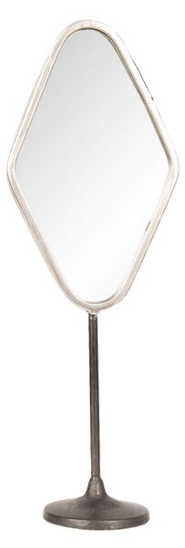 Strieborné antik kovové stolné kozmetické zrkadlo - 14*9*43 cm - Clayre & Eef