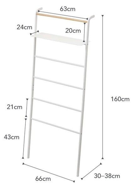 Biely vešiak s poličkou YAMAZAKI Tower Ladder