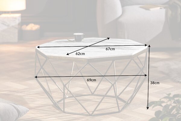 Konferenčný stolík DIAMANT 70 cm - biela