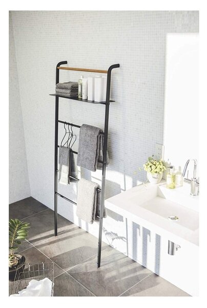 Čierny vešiak s poličkou YAMAZAKI Tower Ladder