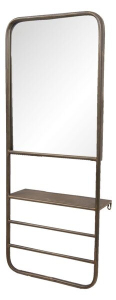 Zrkadlo s policou a vešiakom Tempeste - 40 * 14 * 100 cm - Clayre & Eef