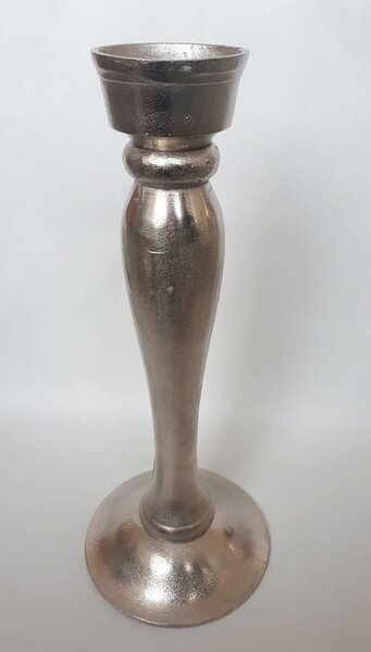 Kovový strieborný svietnik - Ø 16 * 39cm - Ostatní