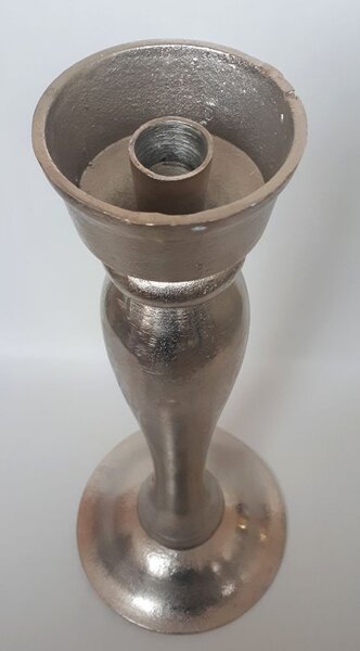 Kovový strieborný svietnik - Ø 16 * 39cm - Ostatní