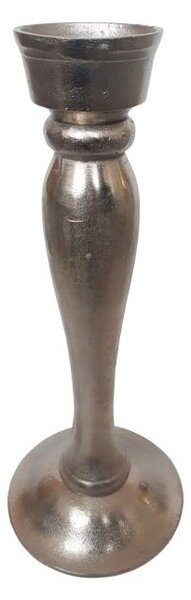 Kovový strieborný svietnik - Ø 16 * 39cm - Ostatní