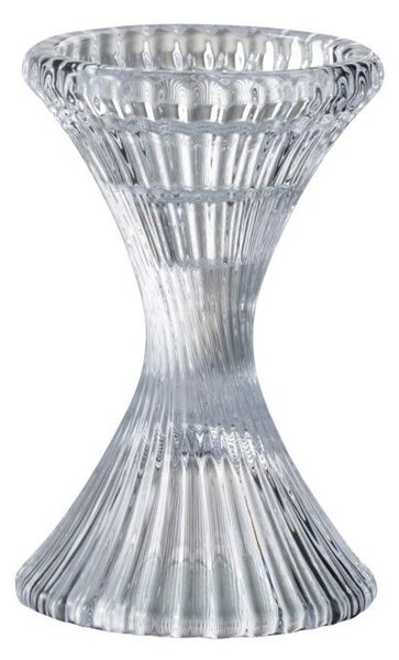 Sklenený krútiaci svietnik Ribbed medium - Ø 10*15cm - J-Line by Jolipa