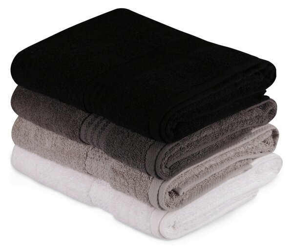 SADA UTERÁKOV, 70/140 cm, sivá, čierna, biela, tmavosivá - Kúpeľňový textil, Online Only