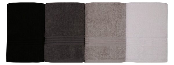 SADA UTERÁKOV, 70/140 cm, sivá, čierna, biela, tmavosivá - Kúpeľňový textil, Online Only