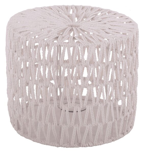Biele povrázkové tienidlo na stolnú lampu Luca cylinder - Ø 25*21,5cm / E27 - Collectione