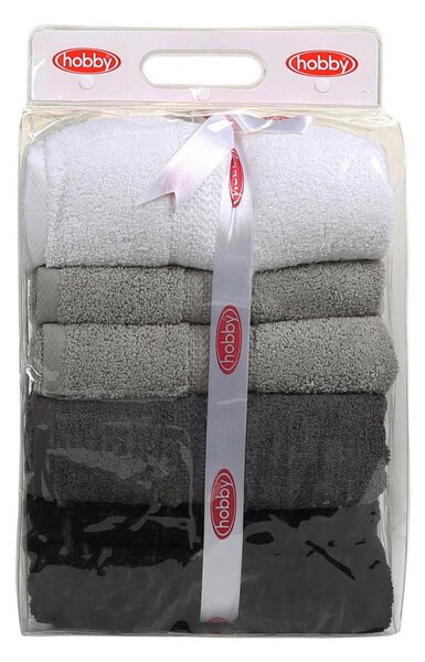 SADA UTERÁKOV, 70/140 cm, sivá, čierna, biela, tmavosivá - Kúpeľňový textil, Online Only