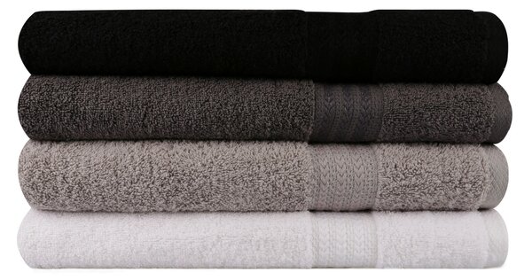 SADA UTERÁKOV, 70/140 cm, sivá, čierna, biela, tmavosivá - Kúpeľňový textil, Online Only