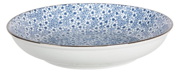 Hlboký tanier s modrými kvietkami BlueFlowers - Ø 20 * 4 cm - Clayre & Eef