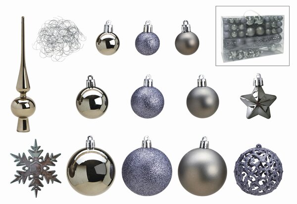 SADA VIANOČNÝCH GULÍ 111-dielne X-Mas - Vianočné dekorácie, Online Only