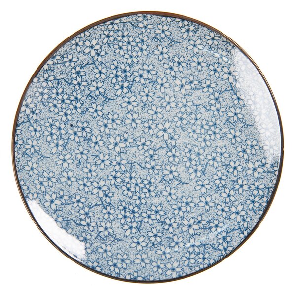 Dezertný tanier modré kvietky BlueFlow - O21 cm - Clayre & Eef