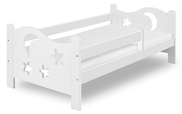 Detská posteľ MOON 80 x 160 cm, biela Rošt: S lamelovým roštom, Matrac: Bez matraca
