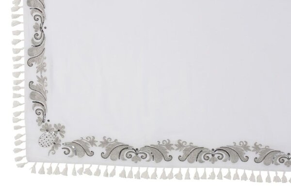 Krémový bavlnený pléd Moroccan so strapcami - 130 * 180 cm - J-Line by Jolipa