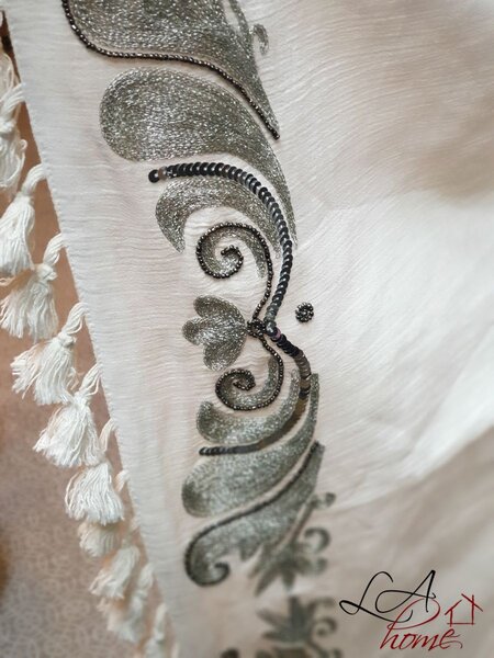 Krémový bavlnený pléd Moroccan so strapcami - 130 * 180 cm - J-Line by Jolipa