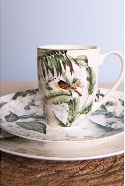 Porcelánový hrnček Tropical birds - 0.36L - Clayre & Eef