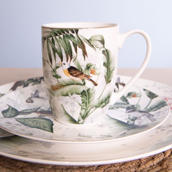 Porcelánový hrnček Tropical birds - 0.36L - Clayre & Eef