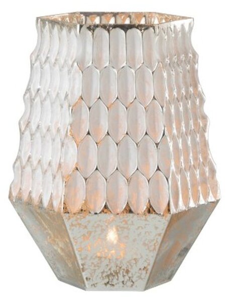 Champagne sklenený svietnik na čajovú sviečku Hurricane - 17 * 15 * 22cm - J-Line by Jolipa