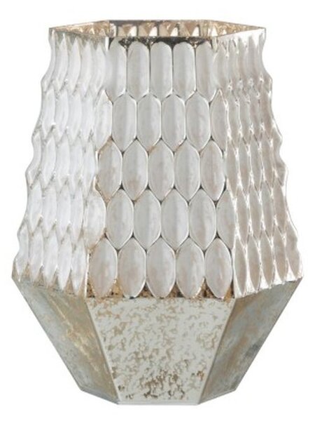 Champagne sklenený svietnik na čajovú sviečku Hurricane - 17 * 15 * 22cm - J-Line by Jolipa