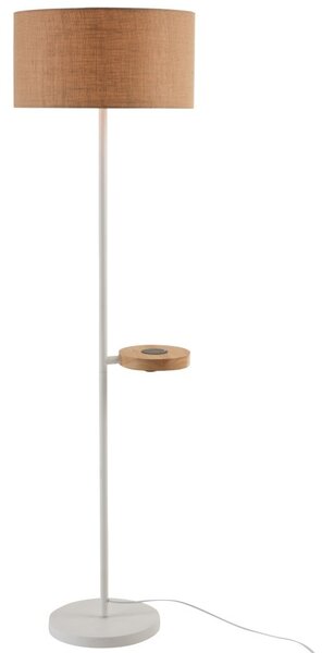 Biela kovová stojaca lampa s nabíjaním na telefón Metvit- Ø 45 * 166cm - J-Line by Jolipa