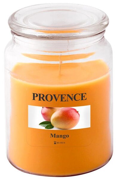 Sviečka v skle s viečkom, mango