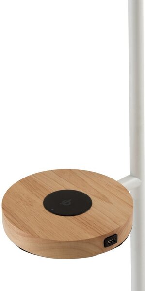 Biela kovová stojaca lampa s nabíjaním na telefón Metvit- Ø 45 * 166cm - J-Line by Jolipa