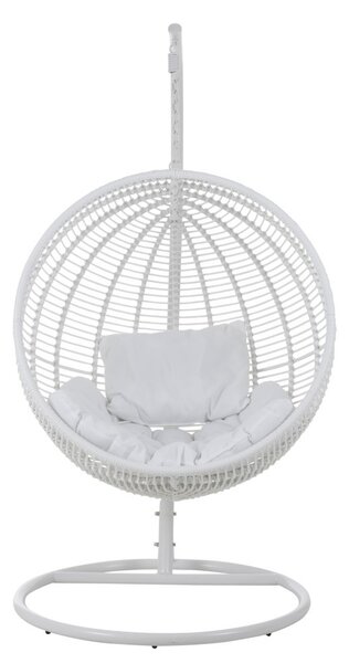 Závesné biele záhradné ratanové kreslo Lounge White -119*110*193 cm - J-Line by Jolipa