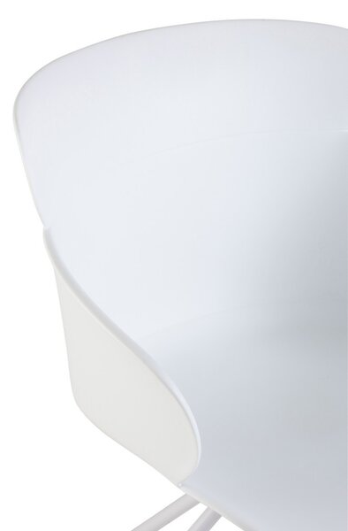 Plastová biela stolička na kolieskach Eva - 56 * 53 * 81 cm - J-Line by Jolipa
