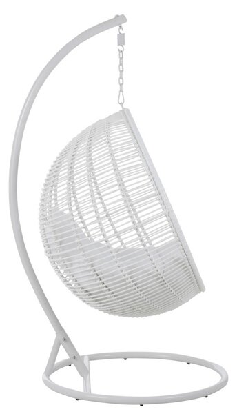 Závesné biele záhradné ratanové kreslo Lounge White -119*110*193 cm - J-Line by Jolipa