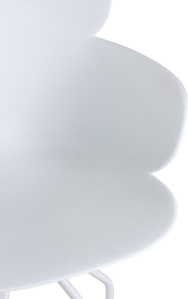 Plastová biela stolička na kolieskach Eva - 56 * 53 * 81 cm - J-Line by Jolipa