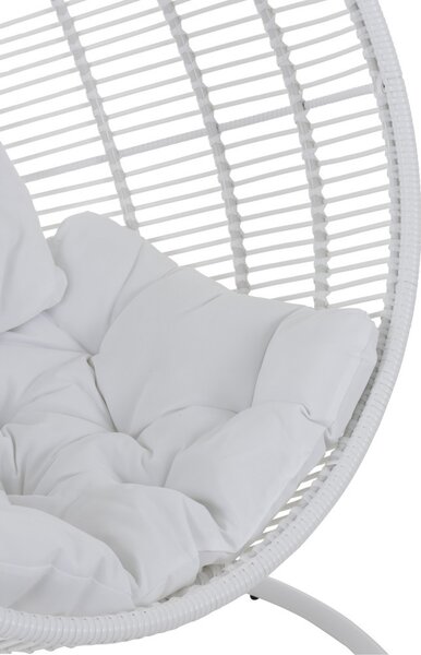 Závesné biele záhradné ratanové kreslo Lounge White -119*110*193 cm - J-Line by Jolipa