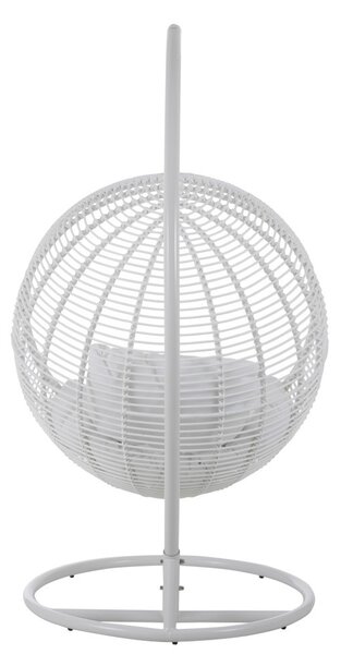 Závesné biele záhradné ratanové kreslo Lounge White -119*110*193 cm - J-Line by Jolipa