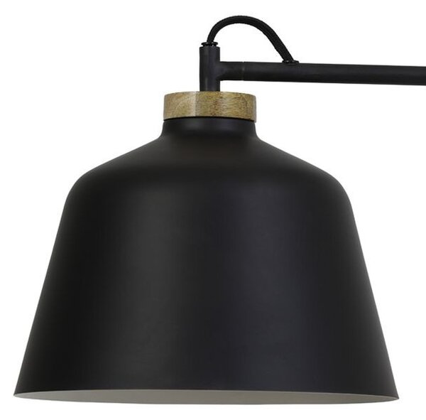 Čierna kovová nástenná lampa s drevom Banu - 120 * 25 * 45 cm - Light & Living
