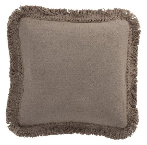 Taupe bavlnený vankúš Fransen so strapcami - 45 * 45 cm - J-Line by Jolipa