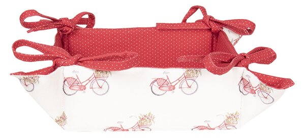 Obojstranný bavlnený košíček na pečivo Red Bicycle - 35 * 35 * 8 cm - Clayre & Eef
