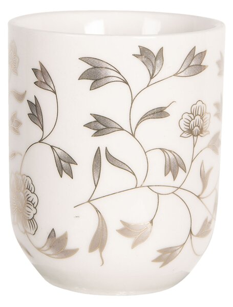 Porcelánový kalíšok na čaj s drobnými kvítky- ∅ 6 * 8 cm / 0,1l - Clayre & Eef