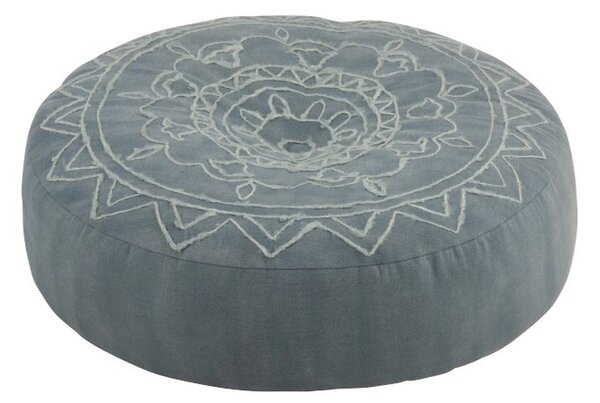 Modrý guľatý ottoman / puff Edge - Ø 60 * 20cm - J-Line by Jolipa