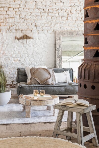 Drevená biela stolička Ibiza - 40*37*45cm - J-Line by Jolipa